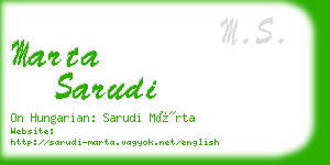 marta sarudi business card